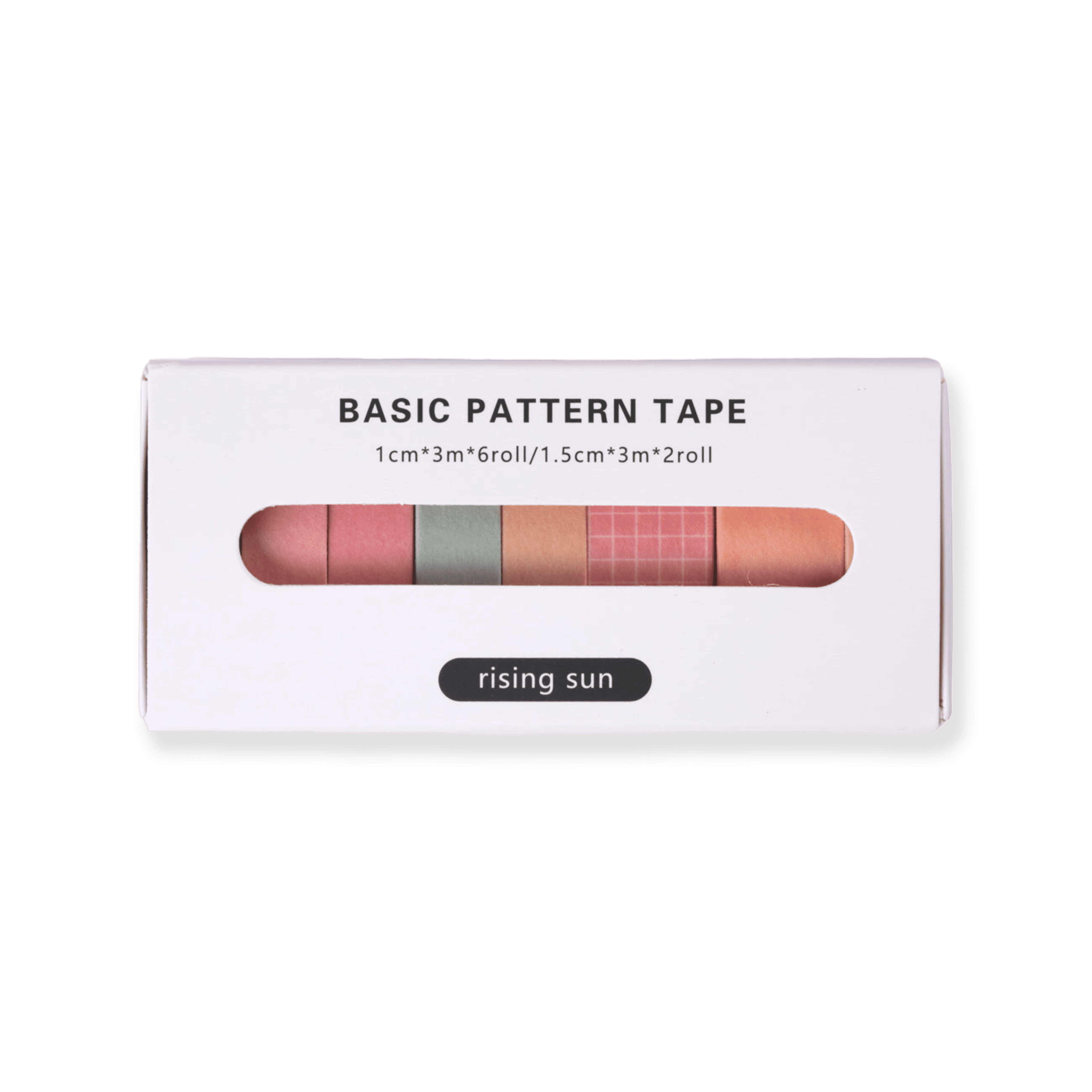 Basic Pattern Washi Tape - Rising Sun - Set of 8