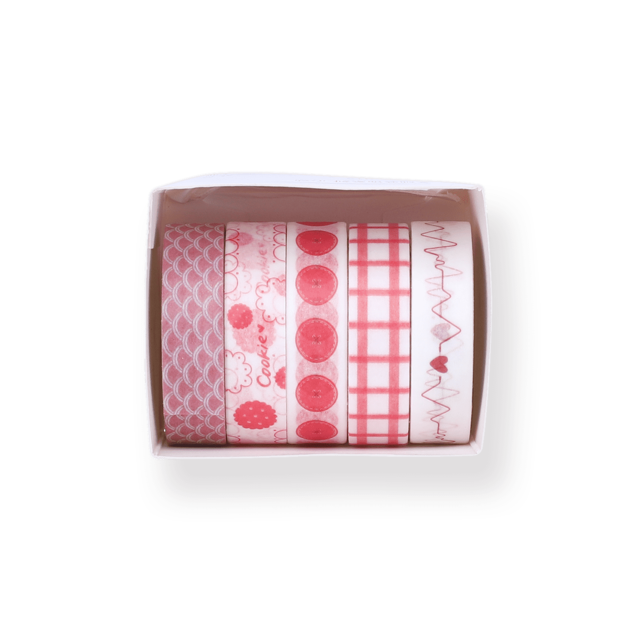 Pink Heartbeat Washi Tape - Set of 5